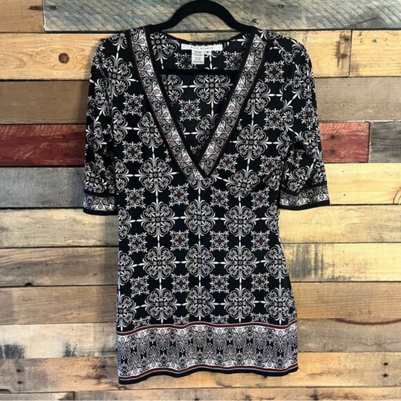 Max Studio Black‎ And White Tunic Size Small - Picture 1 of 9